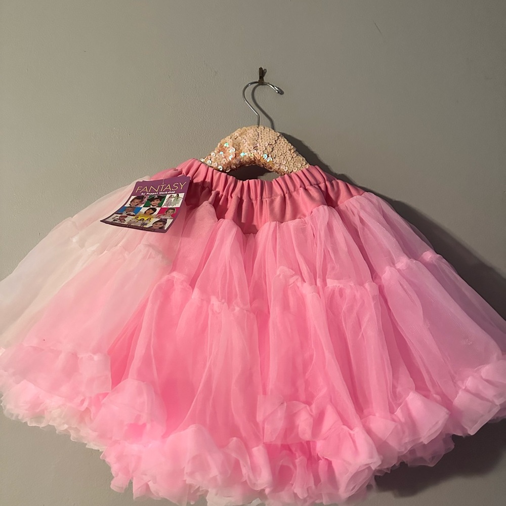 Pink and White Ruffled Tutu Skirt - Picture 5 of 7
